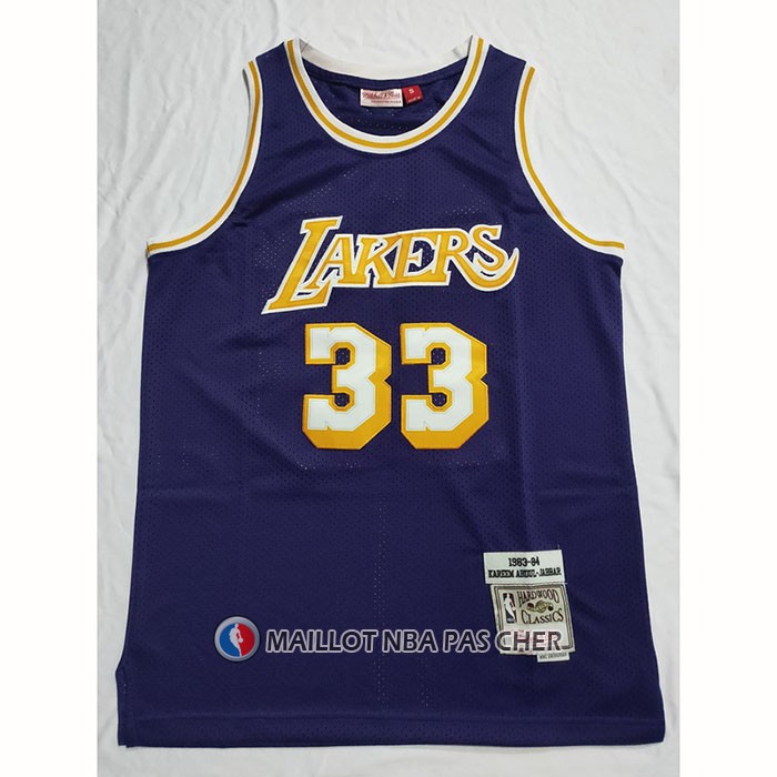 Maillot Los Angeles Lakers Kareem Abdul-jabbar NO 33 Mitchell & Ness 1983-84 Volet